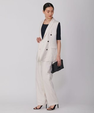 ICB L 【新色追加・洗える】シンセティックハイゲージ 5分袖リブニット ネイビー系