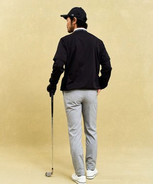 23区GOLF 【MEN】防風ストレッチアリージャージープルオーバー ブラック系