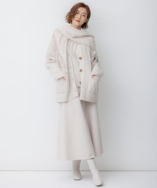 23区 【滝沢眞規子さん着用/洗える】ウールカシミヤ ニットスカート ベージュ系