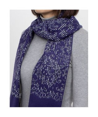 UNBILLION カシュネ cache nez / レース柄グレンチェックマフラー パープル