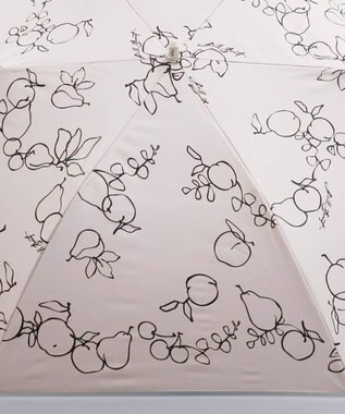 AURORA JILL STUART（ジル スチュアート） マーカーペインティングフルーツプリント晴雨兼用傘（トップフラット・折りたたみ） ベージュ