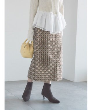 Te chichi ジャガードIラインミドルスカート ブラウン