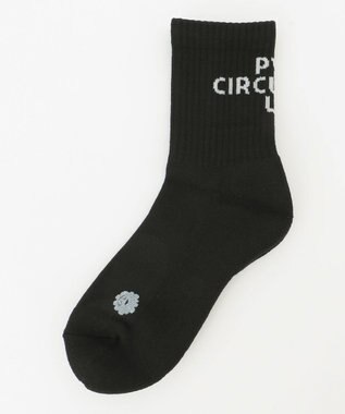 PW CIRCULUS 【WOMEN】【土踏まずをサポート】ロゴ ミドルソックス ブラック系