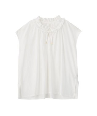 YECCA VECCA ギャザーリボンブラウス Off White