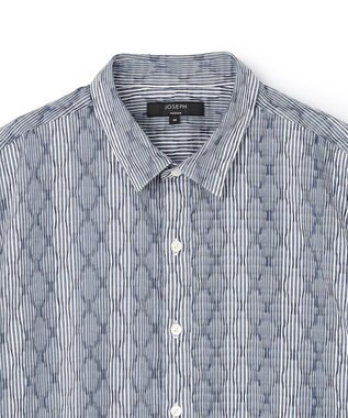 JOSEPH HOMME 【新柄】ストライプジャガードストレッチ 　レギュラーカラー半袖シャツ ネイビー系1