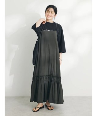 CRAFT STANDARD BOUTIQUE 切替ティアードキャミワンピース Charcoal Gray