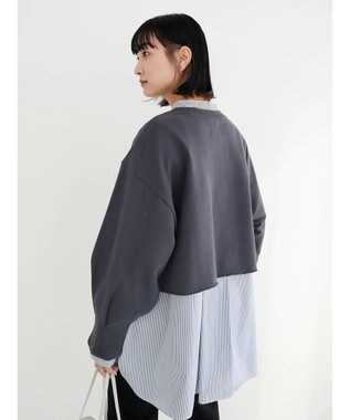 Green Parks クロップド丈ロゴプルオーバー Gray