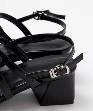 WEGO リボンヒールサンダル ブラック