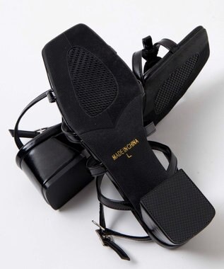 WEGO リボンヒールサンダル ブラック