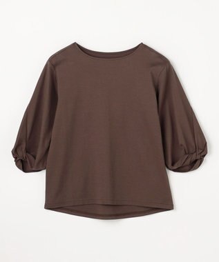 ANY L 【WEB限定】シルケットスムースツイストスリーブカットソー ブラウン