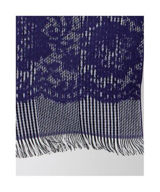 UNBILLION カシュネ cache nez / レース柄グレンチェックマフラー パープル