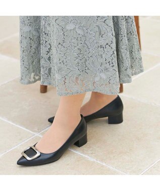 MODE ET JACOMO <MODE ET JACOMO>ポインテッドトゥバックルパンプス ブラック