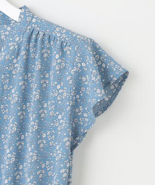 Feroux フラワープリントドロスト ワンピース ライトブルー