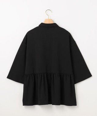組曲 S ジョーゼットジャージーボウタイチュニック ブラウス ブラック系