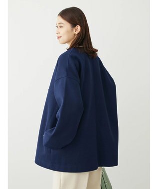 Green Parks 洗えるノーカラーショートコート Dark Navy