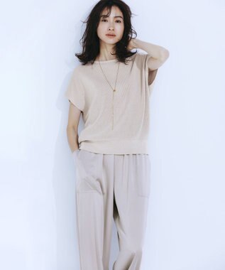 23区 【GLOW8月号掲載/洗える】スムースサテン パラシュートパンツ ベージュ系