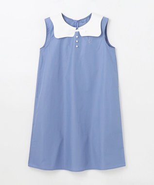 組曲 KIDS 【150-160㎝】カーブカラー ワンピース ブルー