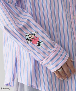 Green Parks ミッキー＆フレンズ／ストライプシャツ Stripe Pink