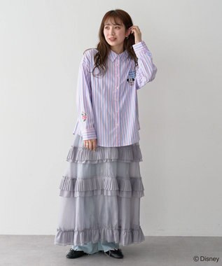 Green Parks ミッキー＆フレンズ／ストライプシャツ Stripe Pink