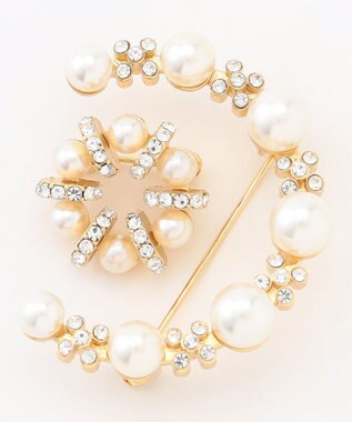 ANY SIS クレセントセット ブローチ ゴールド