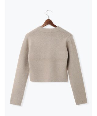 Te chichi ショートシャギーポケットカーディガン モカ