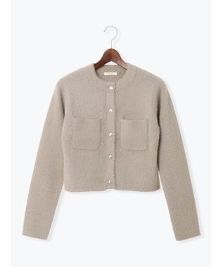 Te chichi ショートシャギーポケットカーディガン モカ