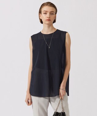 ICB 【洗える・接触冷感・UVケア】３WAYセットブラウス ネイビー系