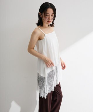 Green Parks 裾レースイレヘムキャミ White