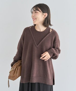 Green Parks フェイクレイヤードＶネックニットプルオーバー