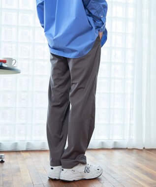 WEGO 【ウエストゴム】TRイージーストレートパンツ ダークグレー