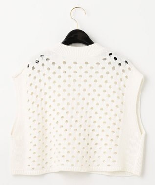 GRACE CONTINENTAL スラッシュニットトップ ホワイト