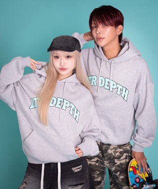 WEGO 【ユニセックス着用ITEM/MLサイズ展開】カレッジプルパーカー 杢グレー