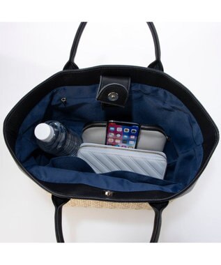 UNBILLION ペルケ perche / 雑材風×牛革付属トートバッグ ブラック