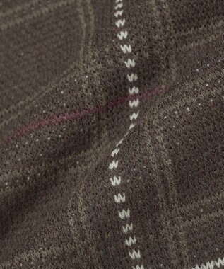 earth music&ecology チェックジャガードニットプルオーバー Check Brown