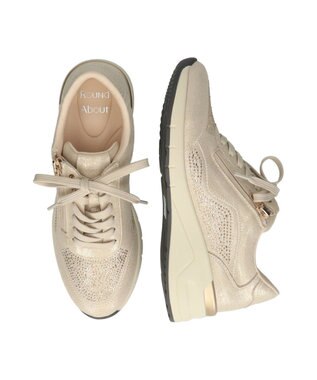 Bridget Birkin 【Round About】ラインストーンサイドジップスニーカー ゴールド