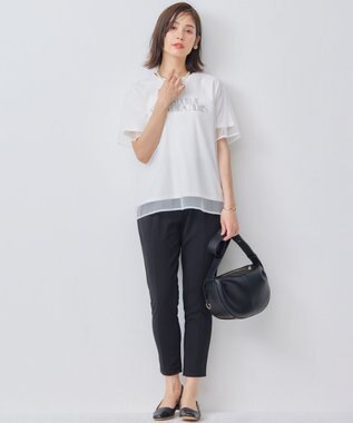 組曲 S 【WEB限定】チュールレイヤードロゴTシャツ アイボリー系