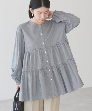 AMERICAN HOLIC ティアードギャザーブラウス Gingham Check