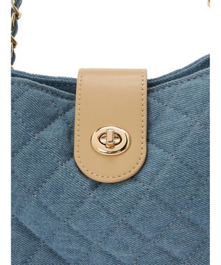 earth music&ecology デニムキルティングチェーンバッグ Light Blue