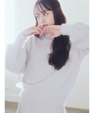 earth music&ecology ミニシャギープルオーバー Ivory