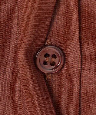 ICB 【洗える】T/Rドライリネン クロップドシャツ マルーン系