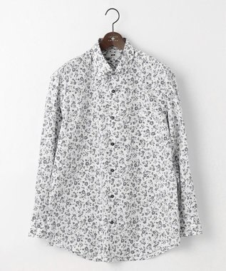 JOSEPH ABBOUD 【キングサイズ・洗える】フラワーモチーフストレッチ シャツ ホワイト系5