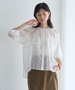 YECCA VECCA タックスリーブシアーシャツ