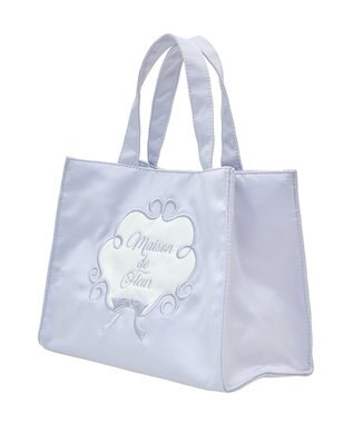 Maison de FLEUR コットンキャンディ刺繍トートバッグ Grayish Blue