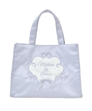 Maison de FLEUR コットンキャンディ刺繍トートバッグ Grayish Blue