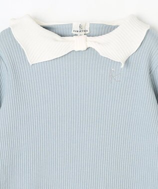 組曲 KIDS 【80-100㎝】リブリボン トップス サックスブルー系