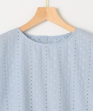 組曲 エンブロイダリーレースフレンチスリーブ ブラウス 【WEB限定】サックスブルー系9