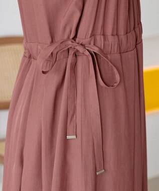 Tiaclasse 【洗える】サイドリボンドロストワンピース テラコッタ