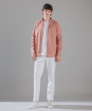 JOSEPH HOMME リネンストレッチブロード　ウィングカラーシャツ ライトオレンジ系