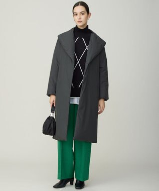 ICB L 【先行予約・洗える】ソフトカシミヤミックス ダイヤ柄ハイネックニット ブラック×オフホワイト系