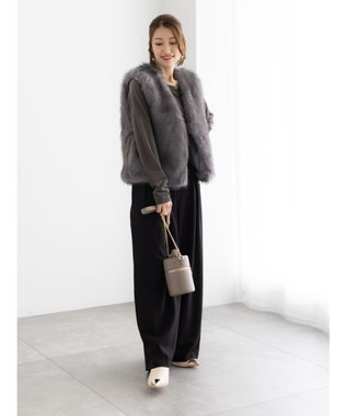 Te chichi ショートファーベスト グレー